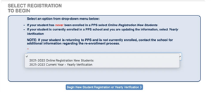 photo of select registration year screen